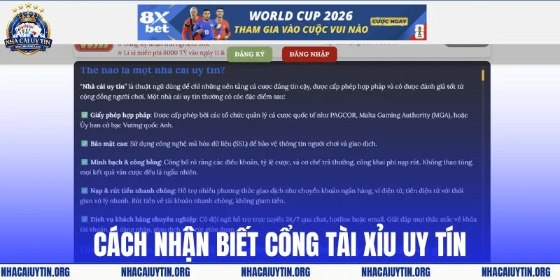 Cách nhận biết cổng tài xỉu uy tín