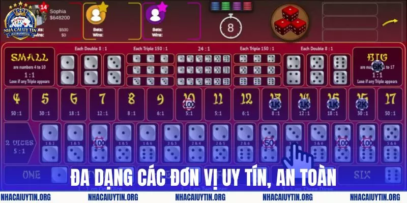 Đa dạng các đơn vị uy tín, an toàn được đánh giá cao