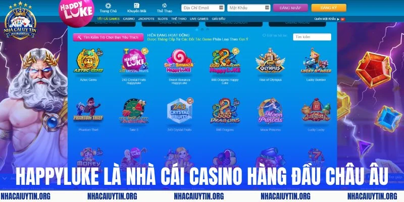 HappyLuke là nhà cái casino hàng đầu Châu Âu
