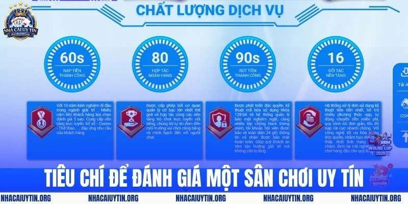 Các tiêu chí cần thiết để đánh giá một sân chơi uy tín