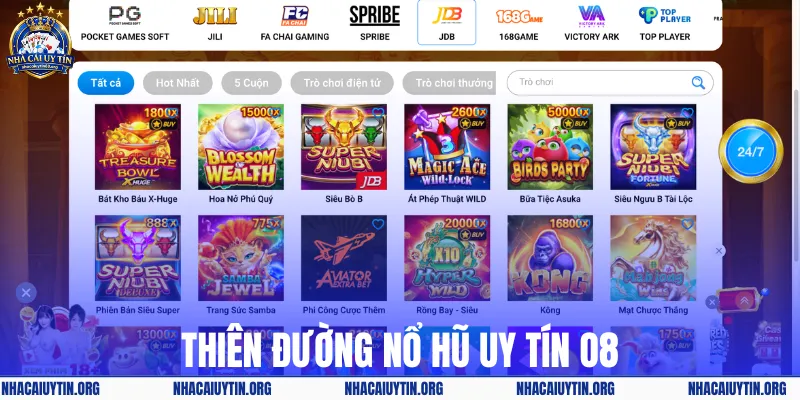 Thiên đường nổ hũ uy tín O8