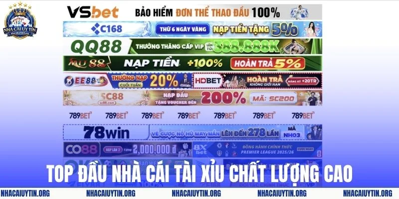 Top đầu nhà cái tài xỉu chất lượng cao